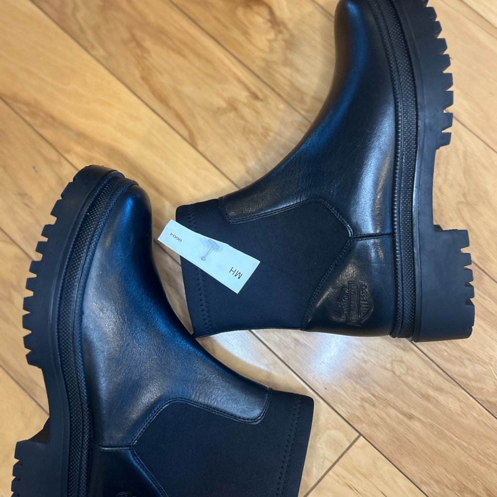 NWT Harley-Davidson Women’s Lenora 6 Mid-Calf Black Full-Grain Leather Boots - Picture 10 of 12